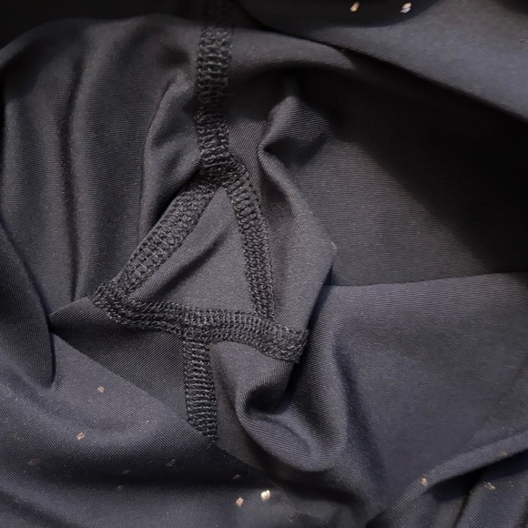 Peloton Show Up Sparkle Leggings Womens Size Medium Navy Blue Foil Details - Picture 7 of 8